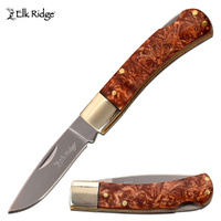 Thumbnail for Elk Ridge Brown Resin Pocket Knife - K-ER-951BR