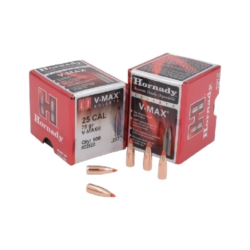 Hornady .257 25 cal 75 grain V-MAX Bullets 100 pack - 22520