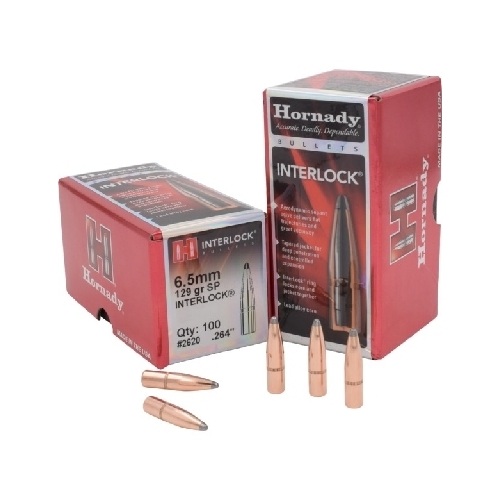 Hornady .264 6.5mm 129 grain SP Bullets 100 pack - 2620