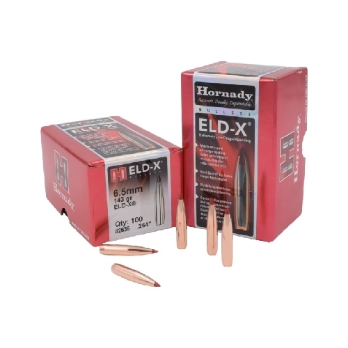 Hornady .264 6.5mm cal 143 grain ELD-X Bullets 100 pack - 2635