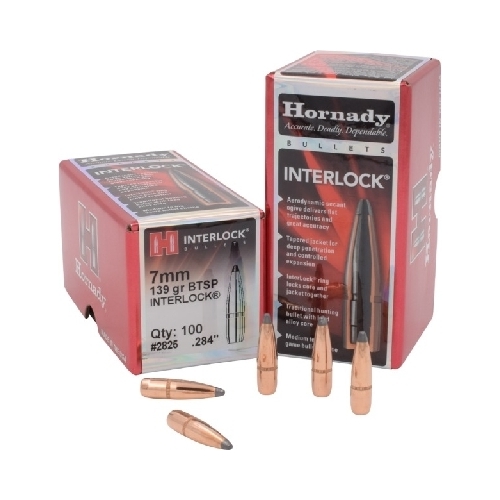 Hornady .284 7mm 139 grain BTSP Interlock Bullets 100 pack - 2825