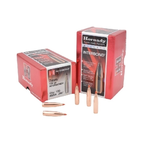 Hornady .284 7mm cal 154 grain InterBond Bullets 100 pack - 28309