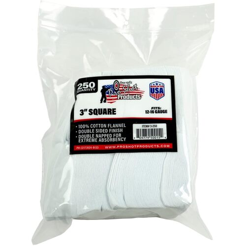 Pro-Shot 12-16 ga Square Patches 250 Pack - 3-250