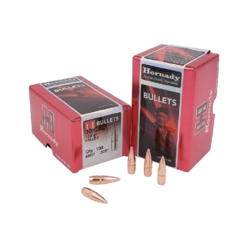 Hornady .308 30 cal 150 grain FMJ-BT Bullets 100 pack - 3037