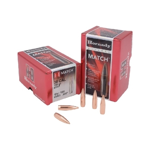 Hornady .308 30 cal 168 grain BTHP Match Bullets 100 pack - 30501