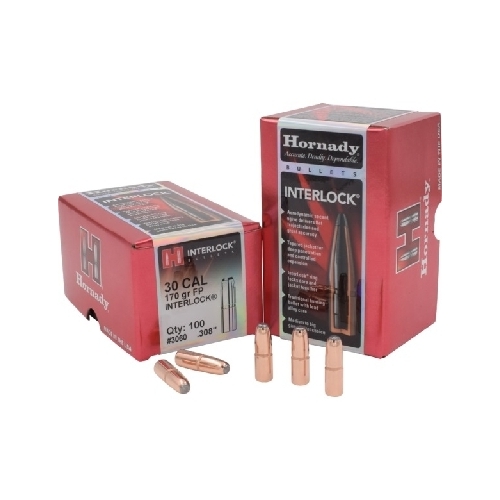 Hornady .308 30 cal 170 grain FP Interlock Bullets 100 pack – for 30-30 Win - 3060