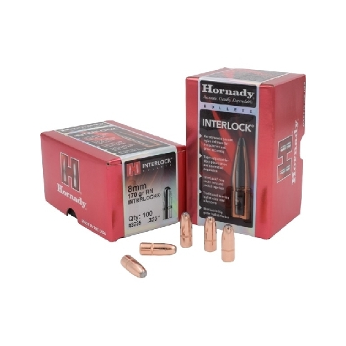 Hornady .323 8mm 170 grain RN Interlock Bullets 100 pack - 3235