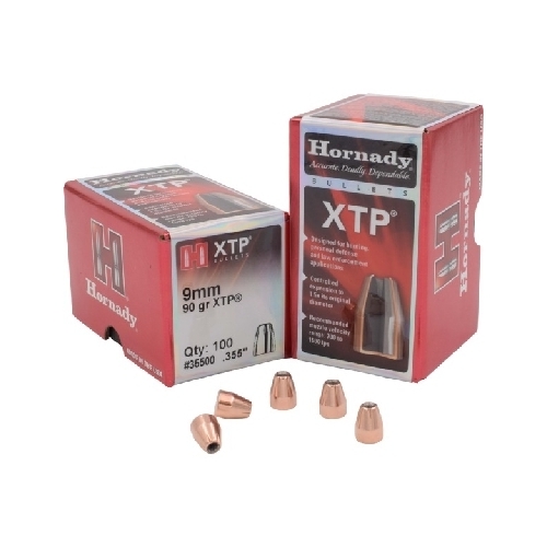 Hornady .355 9mm 90 grain HP/XTP Bullets 100 pack - 35500