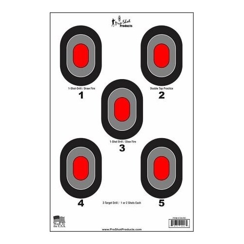 Pro-Shot 23x35" 5 Red Centre Targets 5-Pack - 530-RC-5PK