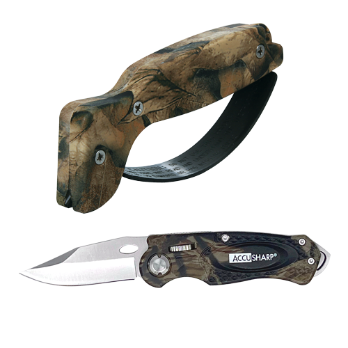 AccuSharp Camo Sharpener & Camo Sport Knife Combo - A042C