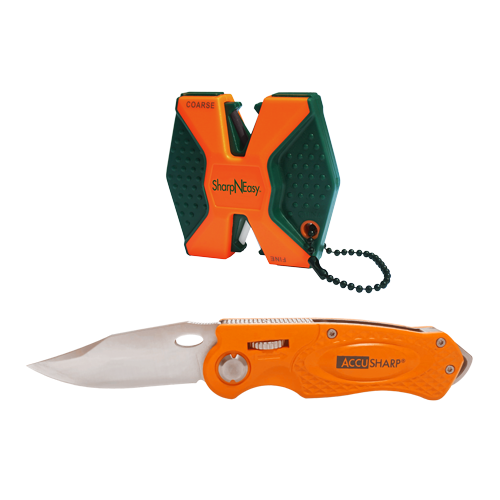 AccuSharp Sharp-n-Easy Orange Two Step & Orange Sport Knife Combo - A045C