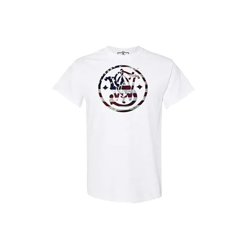 Smith & Wesson American Flag Circle Logo Tee - White - 2XL