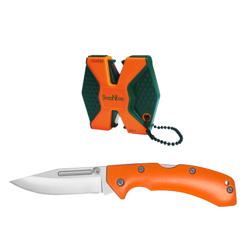 AccuSharp Orange Sharp-n-Easy Two-Step Folding Knife Combo - A721C