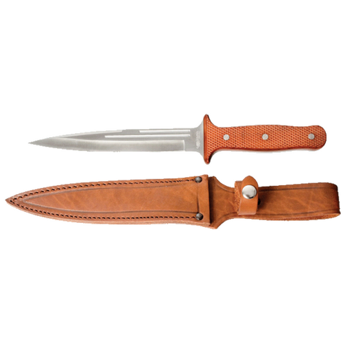 Buffalo River 14" Pig Knife SS Blade with Wood Handle and Leather Sheath - BRKPIG2