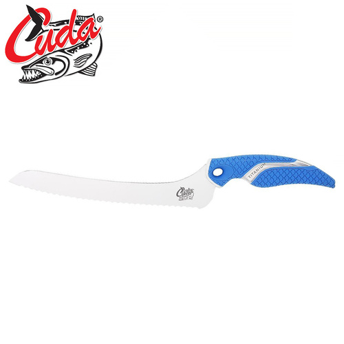 Cuda 9" Titanium Bonded Offset Serrated Knife - CU-18844-001