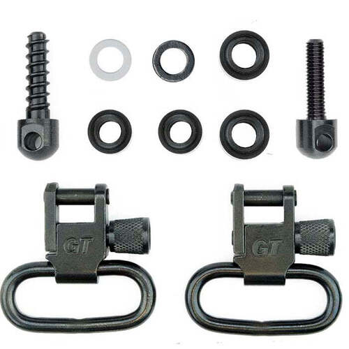 Grovtec Slotted Sling Assembly Swivel Set 1" Loops Black - GTSW12