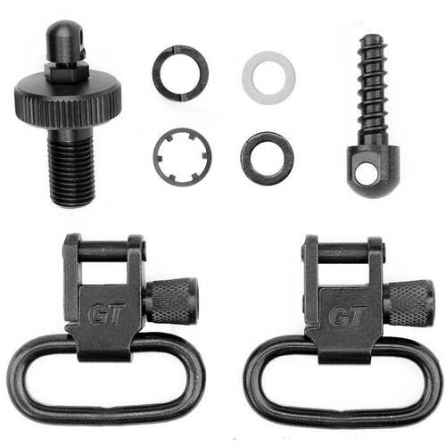 Grovtec Mossberg 500 12 Gauge Swivel Set 1" Loops Black - GTSW37