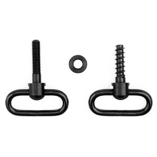 Grovtec Machine Screw Fore End Swivel Set 1" Loops Black Non-Detachable - GTSW76