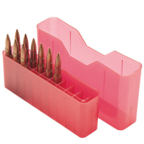 MTM Slip-Top Rifle Ammo Box - 20 Round for Remington Mags, Wby Mags, Winchester Mags - Red J20-LLD-29