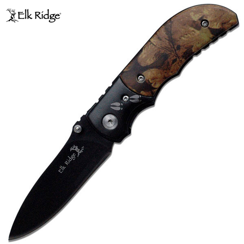 Elk Ridge Camo Deer Print Pocket Knife w Clip - K-ER-133