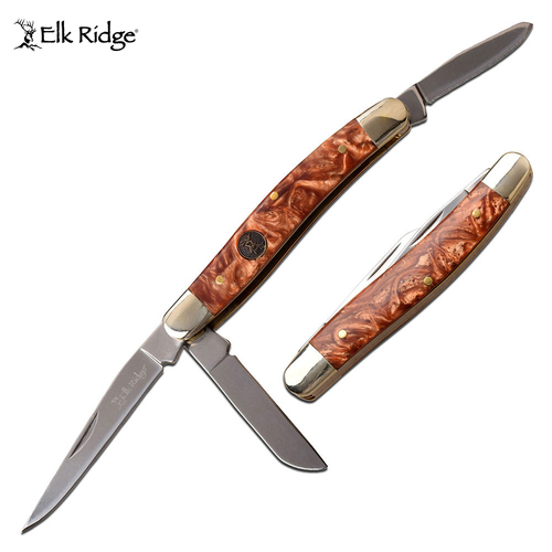 Elk Ridge 3 Blade Folding Knife - K-ER-953BR