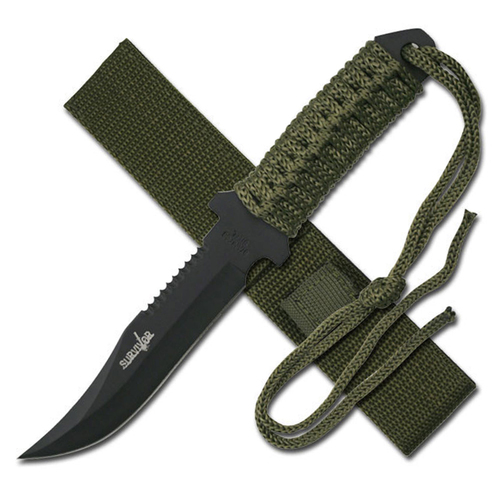 Survivor 7.5 Inch Reverse Serrated Bowie Fixed Knife - K-HK-7526