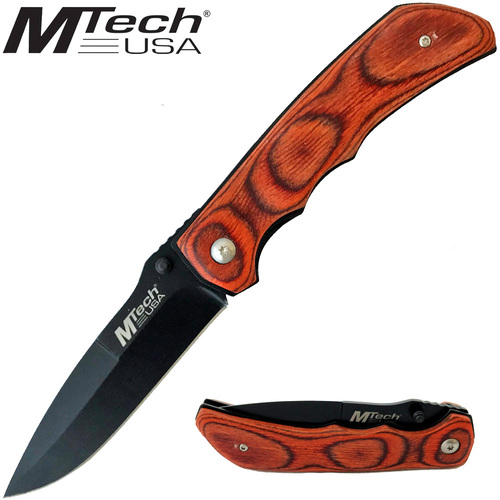 M Tech - Pakka Wood Handle Folding Knife - K-MT-408