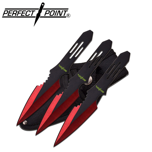 Perfect Point Throwing Knives 3pk - Red - K-PP-595-3RD