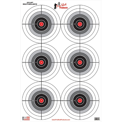 Pro-Shot 23x25" Multi-Bullseye Target 5-pack - MULTI-BULLSEYE-5PK