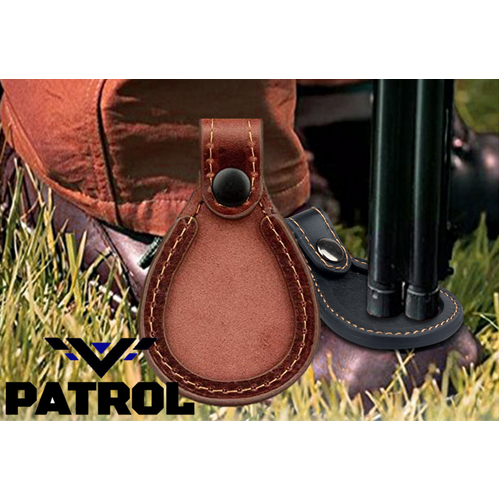 Patrol Clay Target Leather Shotgun Barrel Rest Toe / Shoe Protector / Rest - Brown