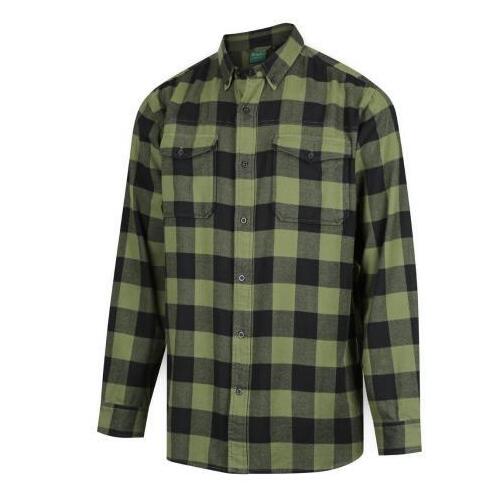 Ridgeline Mens Organic Check Shirt Olive M  - RLCCSOGO2