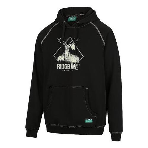 Ridgeline Contrast Stitch Hoodie Black S  - RLCHDCSB1