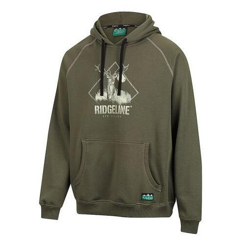 Ridgeline Contrast Stitch Hoodie Forest S  - RLCHDCSFR1