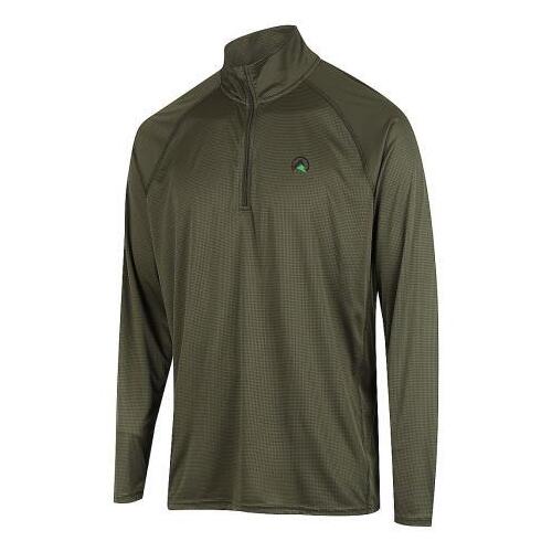 Ridgeline Mens Performance Qtr Zip Top Forest Green M  - RLCLSMLFR2