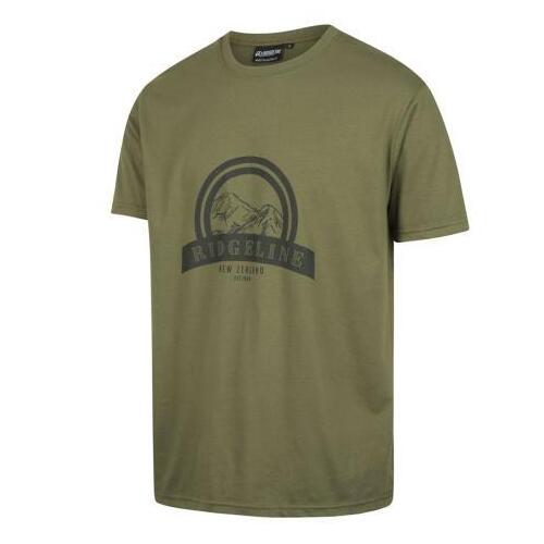 Ridgeline Mens Mountains Tee Khaki S   - RLCTSMTK1