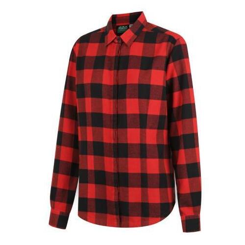 Ridgeline Womens Organic Check Shirt Red L (14)  - RLLCSOGR3