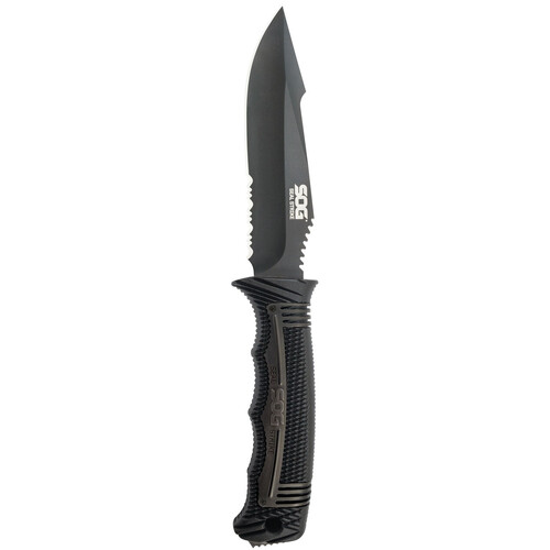 SOG Seal Strike Fixed Blade Knife in Black TiNi with Deluxe Sheath - SS1003-CP