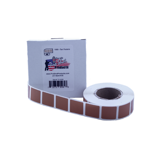 Pro-Shot ⅞" square Tan Peel & Stick Target Pasters 1000 pack - TP-1000